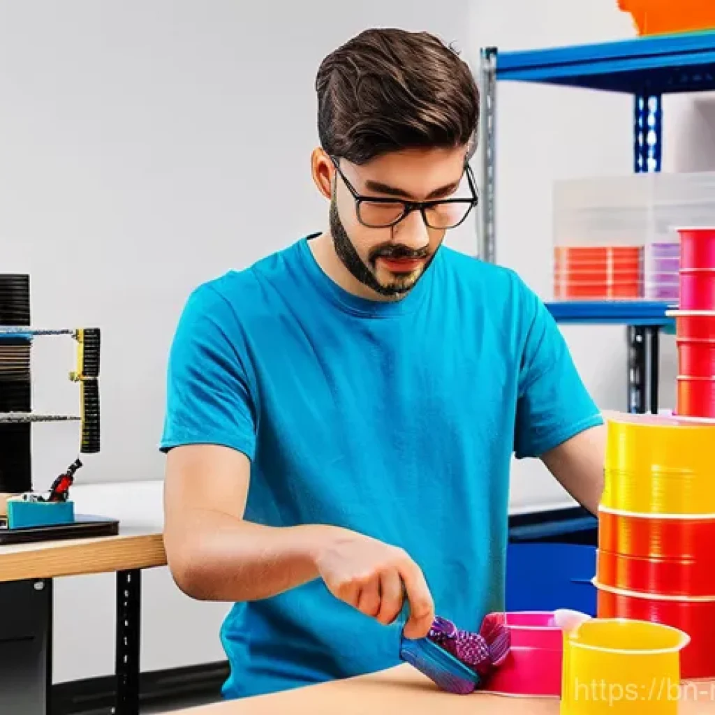 3D 프린팅 재료 - **Prompt 1: The Hobbyist's Creative Hub**
"A brightly lit, clean home workshop. A young adult, m...