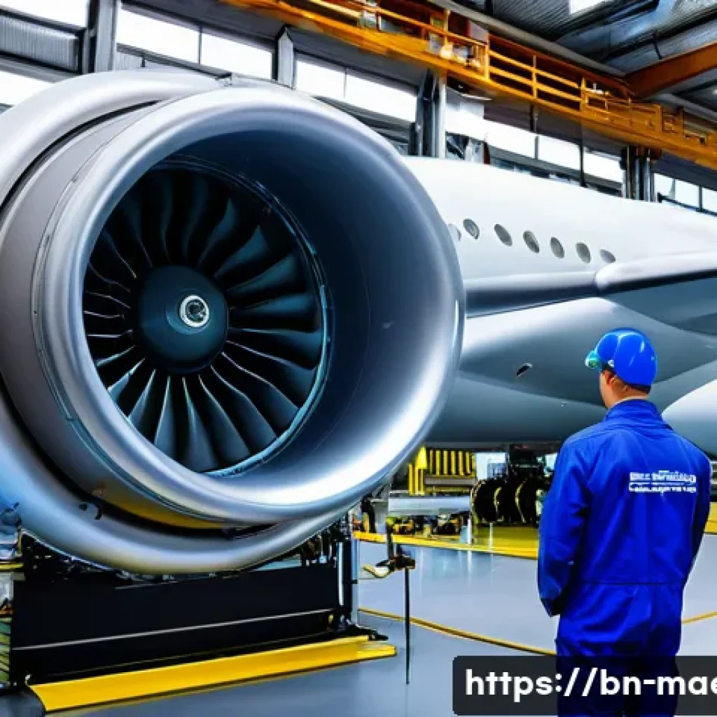 항공기 엔진 성능 시험 - A detailed high-tech aircraft engine testing laboratory scene showing a large jet engine connected t...