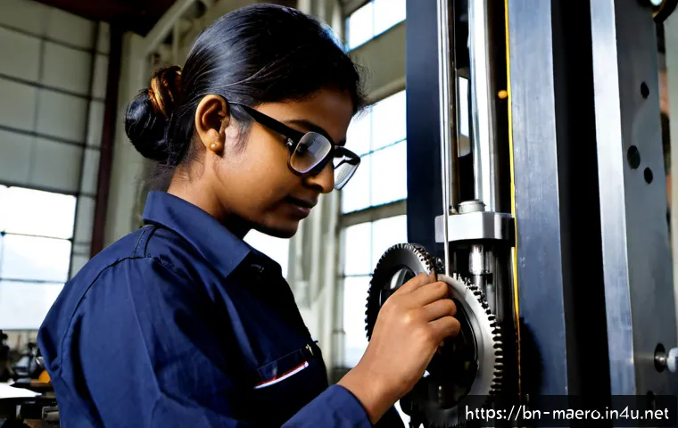 기계공학 물리학 - Photorealistic mechanical engineering physics laboratory, a Bengali female engineer in safety glasse...