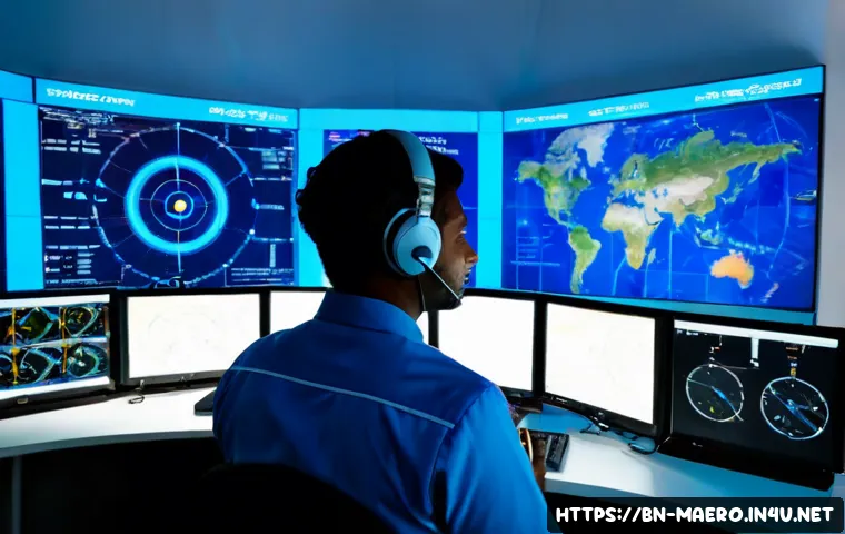 우주비행 제어 시스템 - Photorealistic spacecraft mission control center in Bangladesh, focused Bengali flight controller we...